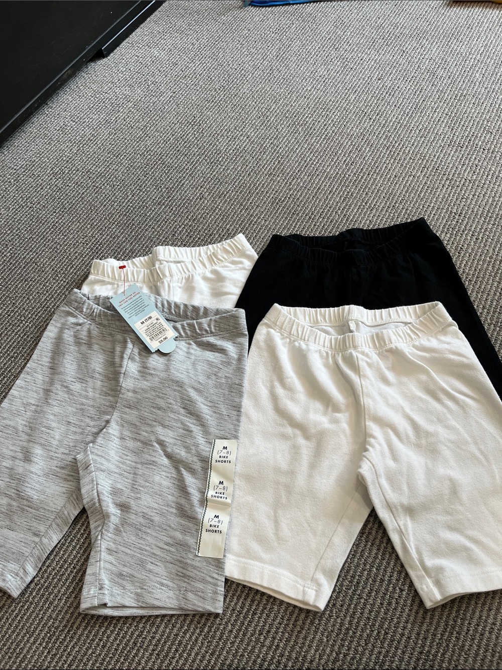 Cat & Jack Kids 4-Pack Stretch Shorts in White, Black, Heather Gray